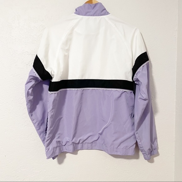 VINTAGE 90s Classic Elements Purple and White Windbreaker Jacket Size Medium - Picture 2 of 8